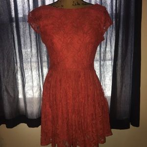 Forever 21 Large Women’s Rust Orange Lace Dress